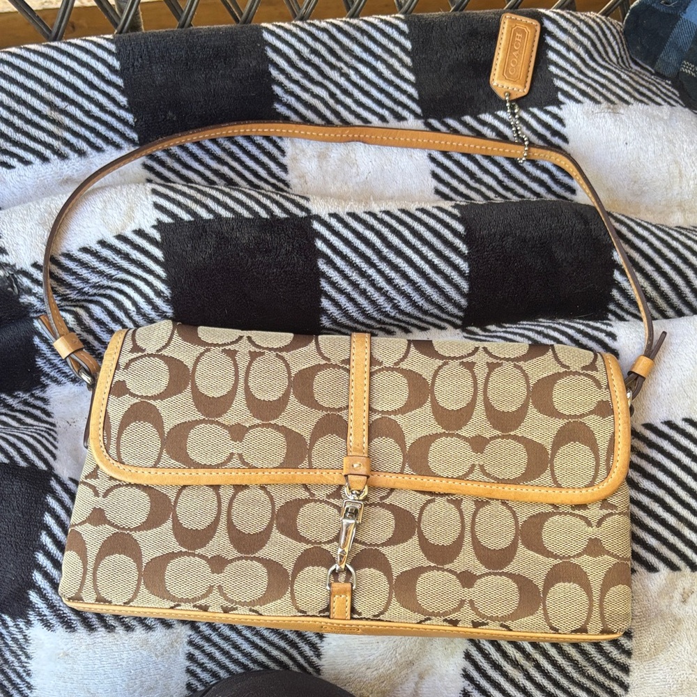Coach Brown/Tan Signature Canvas Crossbody Bag